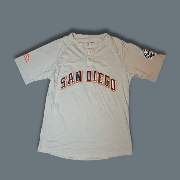 Tony Gwynn #19 San Diego Padres Gray Jersey Short Sleeve Raglan Style - Picture 2 of 6